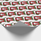 Farbenfroher Schneemann auf Weihnachten Strumpf Mu Geschenkpapier (Ecke)