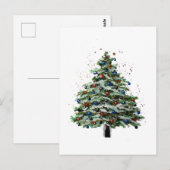 Farbenfroher Schneeweihnachtsbaum Postkarte (Vorne/Hinten)