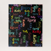 Farbenfroher Schwarzer Spaß - Mit Monogramm Heraus Puzzle (Vertikal)