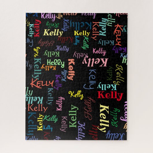 Farbenfroher Schwarzer Spaß - Mit Monogramm Heraus Puzzle (Vertikal)