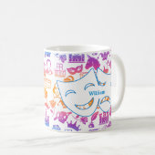 Farbenfroher Shakespeare-Liebhaber-Becher Kaffeetasse (VorderseiteRechts)