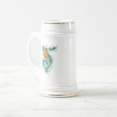 Farbenfroher Skater, lustige Illustration Bierglas (Vorderseite Links)