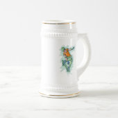 Farbenfroher Skater, lustige Illustration Bierglas (VorderseiteRechts)