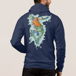 Farbenfroher Skater, lustige Illustration Hoodie