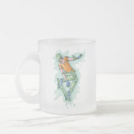 Farbenfroher Skater, lustige Illustration Mattglastasse