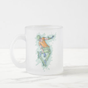 Farbenfroher Skater, lustige Illustration Mattglastasse