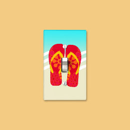 Farbenfroher Sommer Beach Flip Flops Lichtschalter