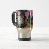 Farbenfroher Sommerblumengarten Monogramm Reisebecher (Vorderseite Links)