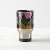 Farbenfroher Sommerblumengarten Monogramm Reisebecher (Mittel)