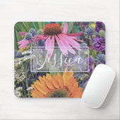 Farbenfroher Sommerblumengarten personalisiert Mousepad (Mit Mouse)