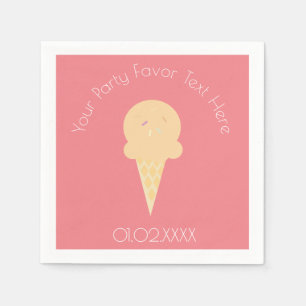Farbenfroher Sommerspass Eis Creme Rosa Serviette