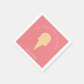 Farbenfroher Sommerspass Eis Creme Rosa Serviette (Ecke)