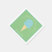 Farbenfroher Sommerspass Eisdiele Serviette (Ecke)