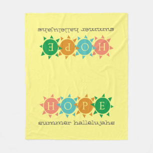 Farbenfroher Sommerspass Sonne MONOGRAM Hoffnung Fleecedecke