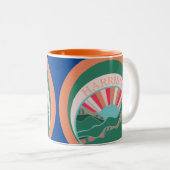 Farbenfroher Sonnenschein Fett Zweifarbige Tasse (VorderseiteRechts)