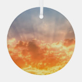 Farbenfroher Sonnenuntergang: feuchter Himmel. Ornament Aus Glas (Rückseite)