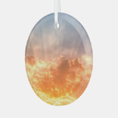 Farbenfroher Sonnenuntergang: feuchter Himmel. Ornament Aus Glas (Vorderseite links)