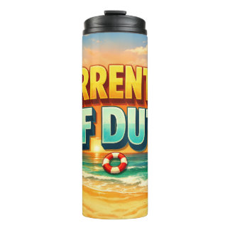 Farbenfroher Sonnenuntergangsstrand Derzeit Außer Thermosbecher