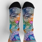 Farbenfroher Spaß Blau, Aquamarine, Lila Abstrakte Socken (Oben)