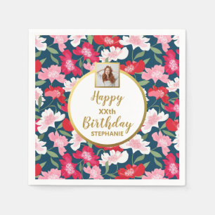 Farbenfroher Spaß Blumenthemen Geburtstag mit indi Serviette