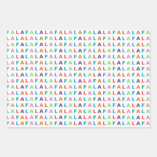 Farbenfroher Spaß FA LA LA URLAUBSSAISON Geschenkpapier Set (Vorderseite)