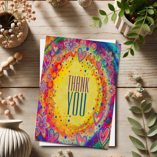 Farbenfroher Spaß fröhlich Danke Boho Yellow