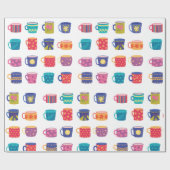 Farbenfroher Spaß Gemustert Coffee Tasse Set Geschenkpapier (Flach)