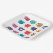 Farbenfroher Spaß Gemustert Coffee Tasse Set Pappteller (Gewinkelt)