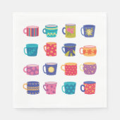 Farbenfroher Spaß Gemustert Coffee Tasse Set Serviette (Vorderseite)