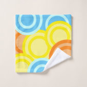 Farbenfroher Spaß Girly Retro Badhandtuch Set (Waschlappen)