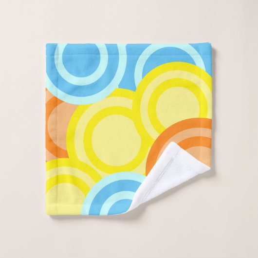 Farbenfroher Spaß Girly Retro Badhandtuch Set (Waschlappen)