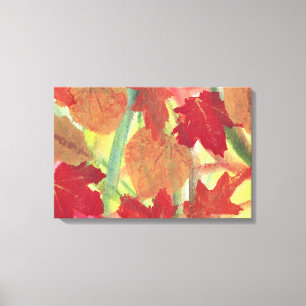 Farbenfroher Spaß Herbst Herbstlaub Wrapped Canvas Leinwanddruck