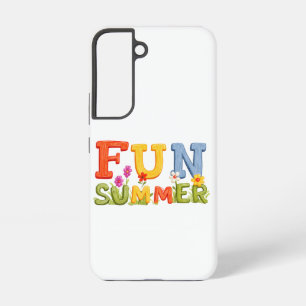 Farbenfroher Spaß Sommer Text mit Blumen Samsung Galaxy Hülle