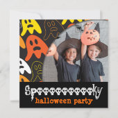 Farbenfroher Spaß Spooky Gespenster Kid's Hallowee Einladung (Vorderseite)