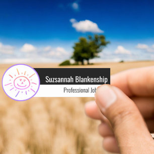 Farbenfroher Spaß Sun sieht kleinen Unternehmen De Namensschild