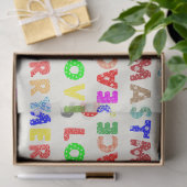 Farbenfroher Spaß Whimsical-Christmas-Script-Decou Seidenpapier (Geschenk)