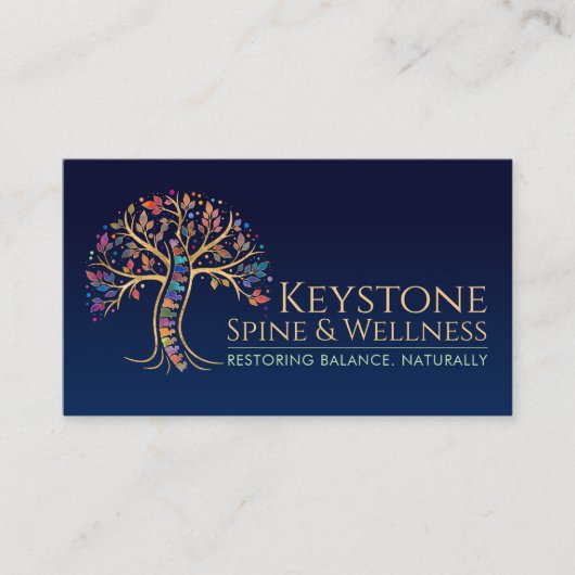 Farbenfroher Spine Tree Visitenkarte (Vorderseite)