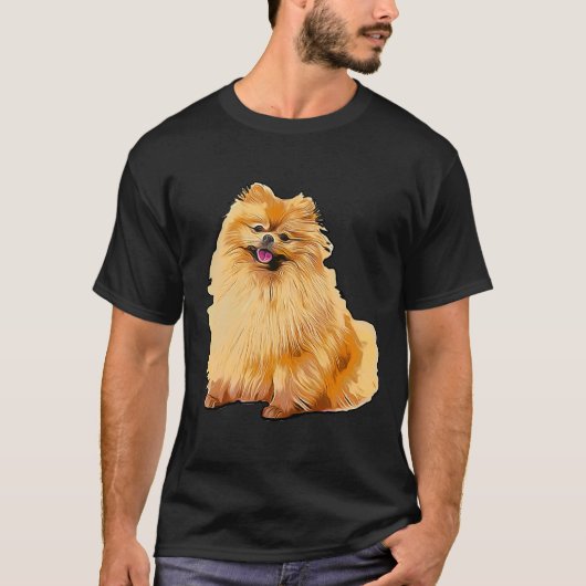 Farbenfroher Spitz Sitzen Spitz Spitz T-Shirt (Vorderseite)