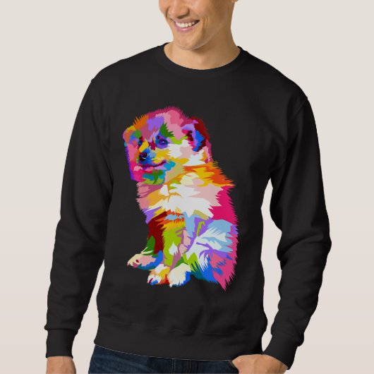 Farbenfroher Spitz Spitz Auf dem geometrischen Pop Sweatshirt (Vorderseite)