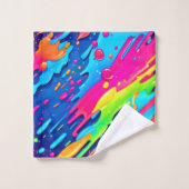 Farbenfroher Spritzer Badhandtuch Set (Waschlappen)