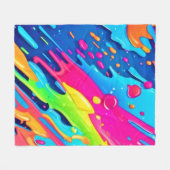 Farbenfroher Spritzer Fleecedecke (Vorderseite (Horizontal))