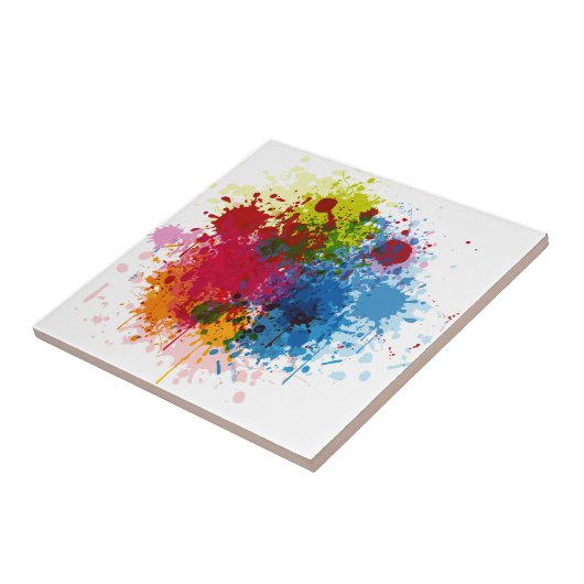 Farbenfroher Spritzer Fliese (Seite)