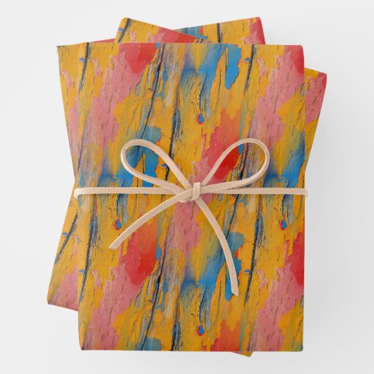 Farbenfroher Spritzer Geschenkpapier Set (Beispiel)