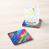 Farbenfroher Spritzer Getränkeuntersetzer (Rechte Seite)