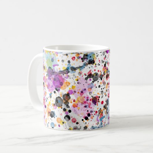 Farbenfroher Spritzer Kaffeetasse (Vorderseite Links)
