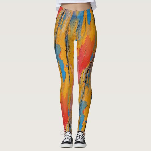 Farbenfroher Spritzer Leggings (Vorderseite)
