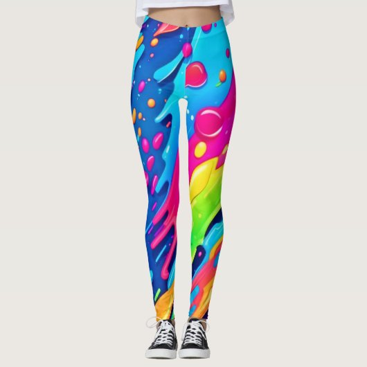 Farbenfroher Spritzer Leggings (Vorderseite)