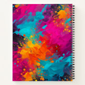 Farbenfroher Spritzer Paint Art SpiralNotebook Notizblock (Rückseite)
