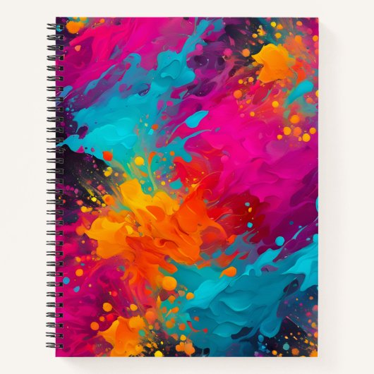 Farbenfroher Spritzer Paint Art SpiralNotebook Notizblock (Vorderseite)