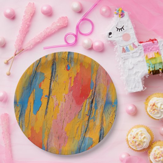 Farbenfroher Spritzer Pappteller (Party)